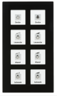 MDT BE-GT08S.01 BE-GT08S.01: pulsante in vetro Plus 8 volte, nero