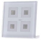 MDT BE-GTT4W.01 Pulsante di vetro 4 volte Plus, bianco, sensore di temperatura per la domotica KNX BE-GTT4W.01