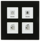 MDT RF-GTT4S.01 RF-GTT4S.01: Pulsante KNX RF+ in vetro Plus 4 canali con attuatore, nero