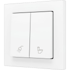 ZENNIO ZS552PB2MWC ZS55. Double Soft push button for 2 binary inputs