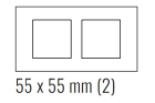 EKINEX EK-D2P-CHA Placca Deep (FF e 71 e 20Venti ) int 68mm rettangolare-METAL HT (CROMATO) - champagne