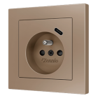 ZENNIO ZS55CSC1USC ZS55. Schuko socket cover with USB C 55x55 mm - Ch