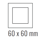 EKINEX EK-DQS-CHA Placca Deep (FF e 71 e 20Venti ) quadrata -METAL HT (CROMATO)  - champagne