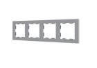ZENNIO 980000406 Cornice 4 posti ZS55, argento