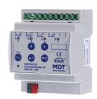 MDT AKU-0416.03 KNX attuatore universale 4 vie, 4TE, REG, 16A, 230VAC, 100µF, 15EVG, AKU-0416.03
