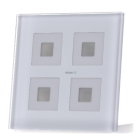MDT RF-GTT4W.01 KNX RF wireless pulsante in vetro 4 volte più attuatore, RTM, bianco RF-GTT4W.01