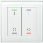 MDT BE-GTL2TW.B1 Pulsante KNX in vetro II Light 2 volte, RGBW, con sensore di temperatura, bianco, commutazione BE-GTL2TW.B1