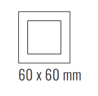 EKINEX EK-DQS-GAE Placca Deep (FF e 71 e 20Venti ) quadrata - Plastica nero intenso